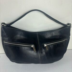 PERLINA super soft leather hobo bag in black